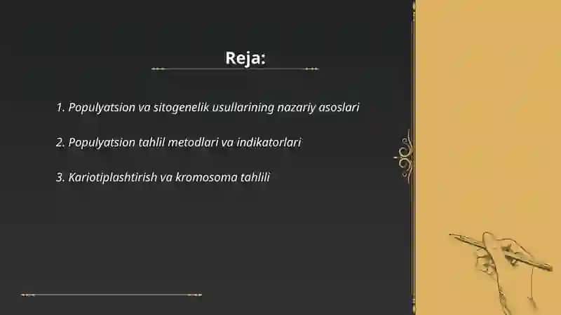 Populyatsion va sitogenelik usul 2