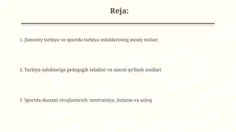 Jismoniy tarbiya va sport sohasida qo'llaniladigan tarbiya metodlari 2