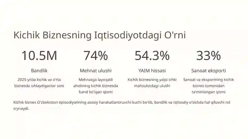 Kichik Biznes Subyektlarini Qo'llab-Quvvatlash Mexanizmlari 2