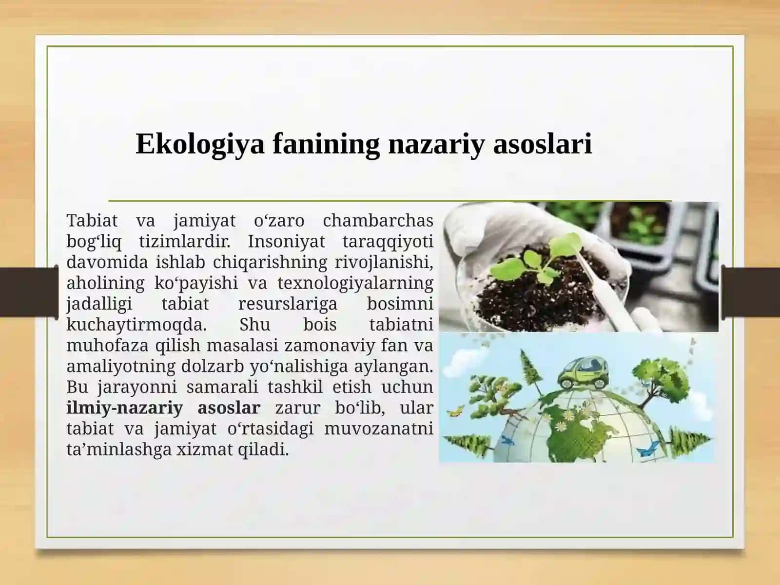 Tabiatni muhofaza qilishning ilmiy-nazariy asoslari 2