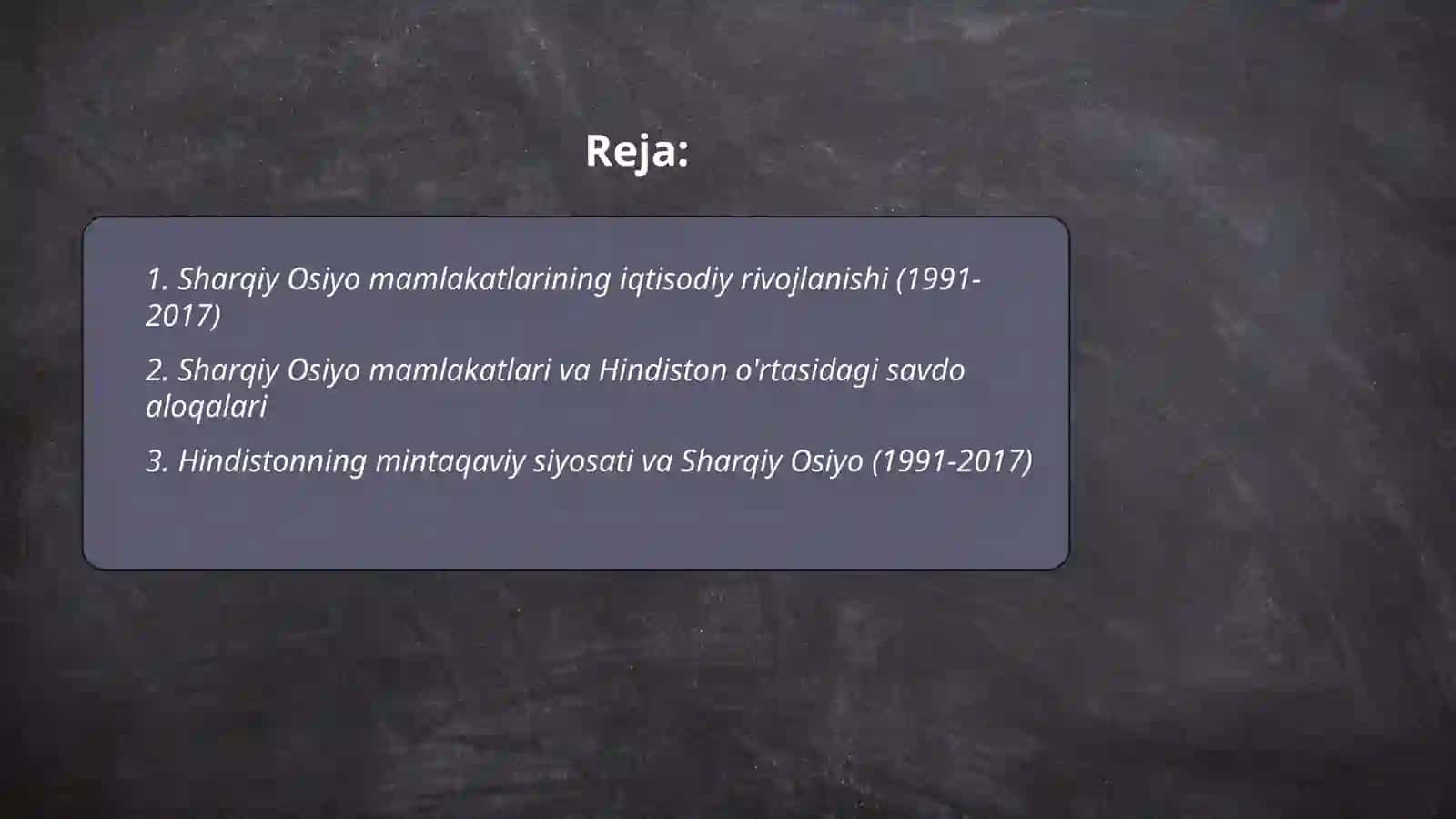 Sharqiy Osiyo mamlakatlarining iqtisodiy rivojlanishi (1991-2017) 2