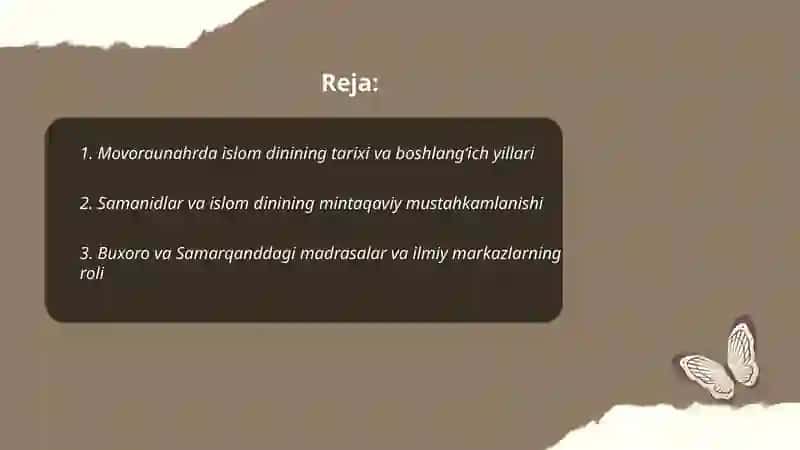 Movoraunahrda islom dini.Islom oqimi va yunalishlarining paydo bulish sabablari. E'tiqoddagi bulinishlarning sabablari va oqibatlari 2