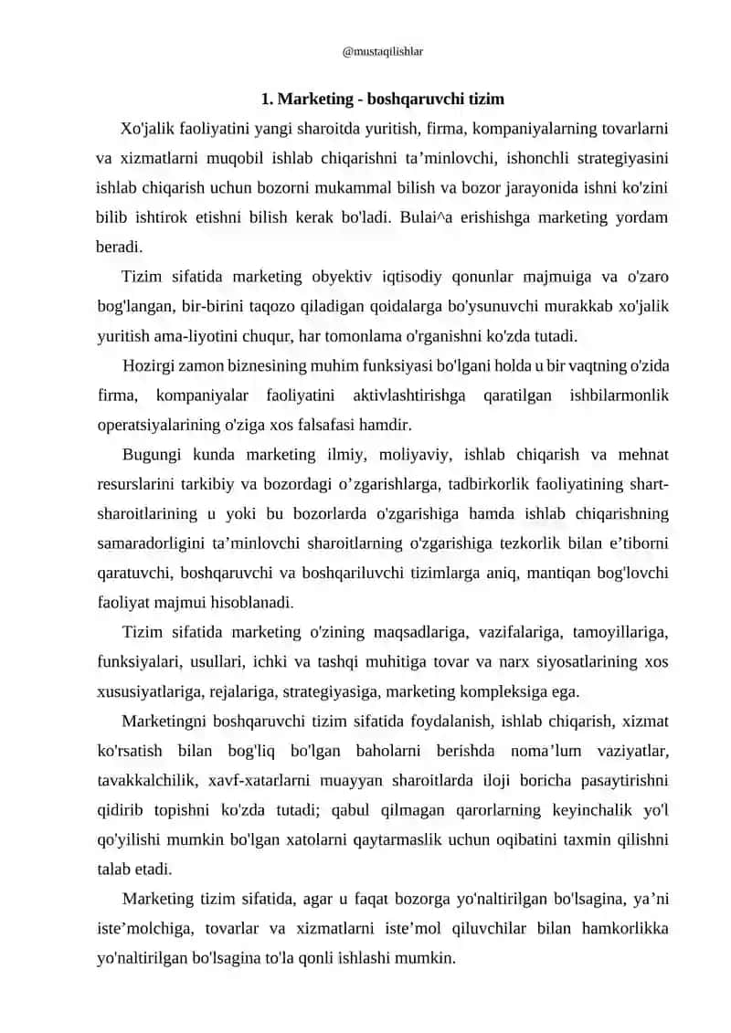 Marketing - boshqaruvchi tizim 2