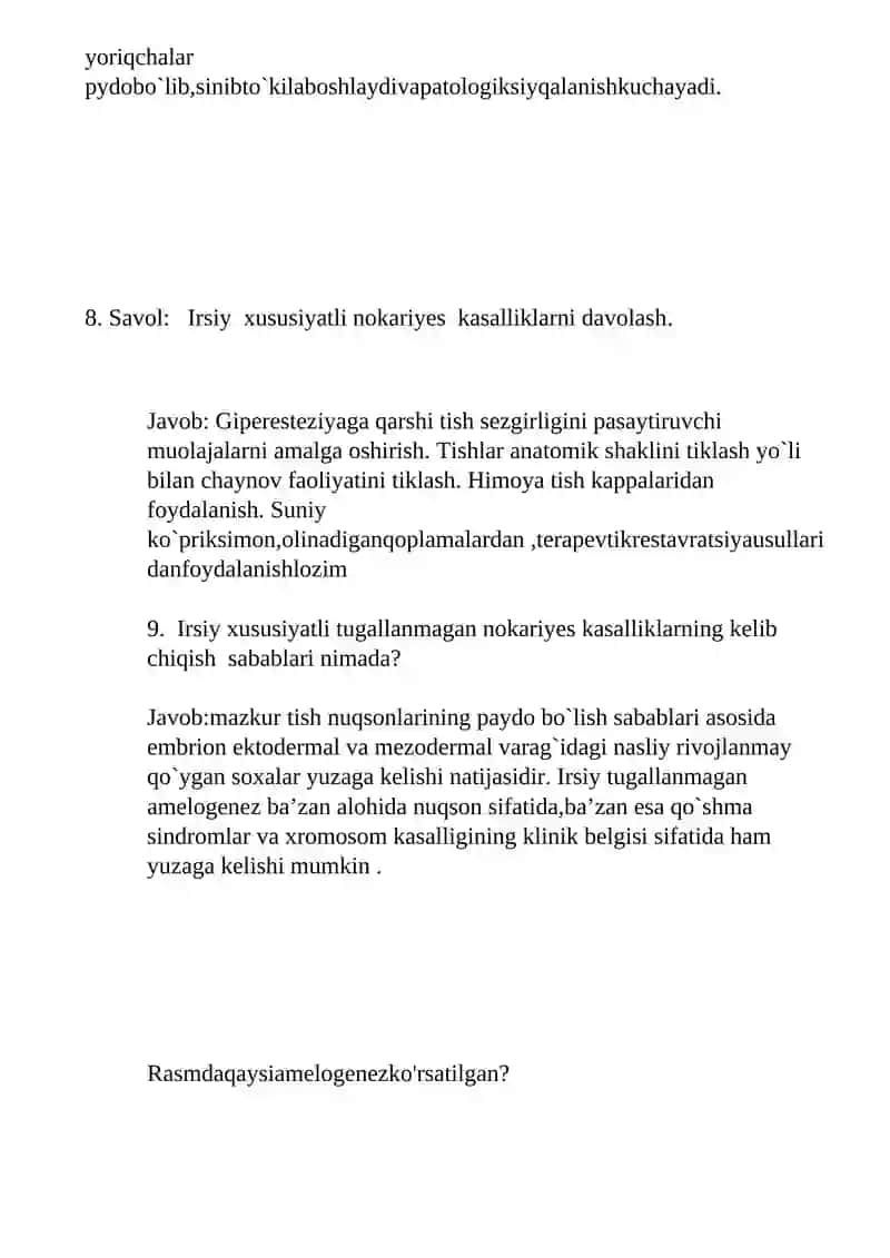 Irsiy tugallanmagan amelogenez (ITA) 2