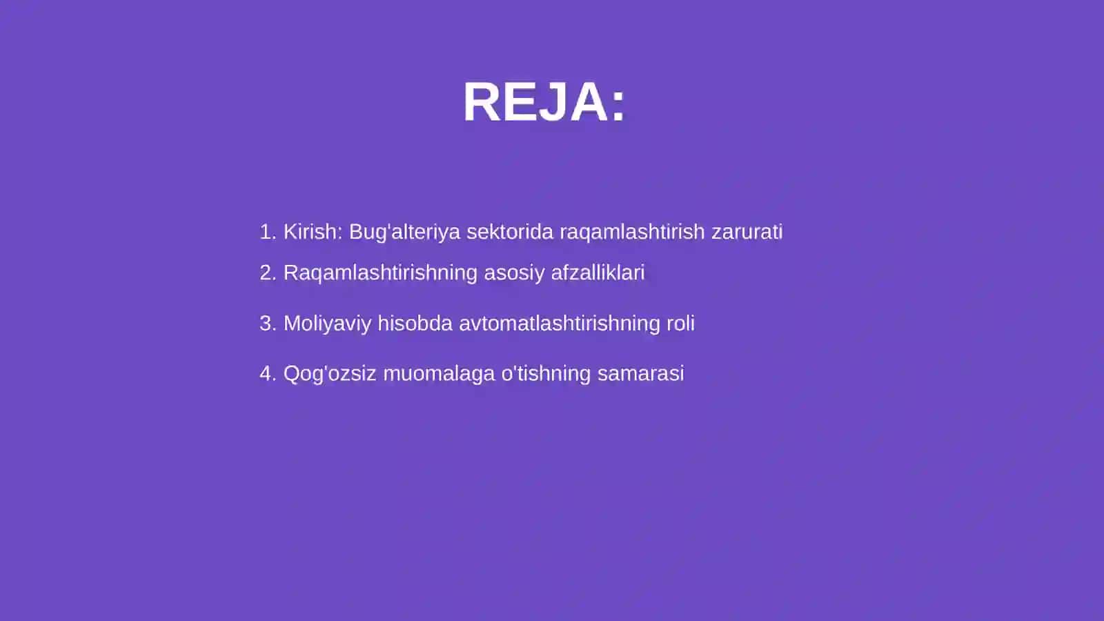 Bug'alteriya sektorini raqamlashtirish samaradorligi 2