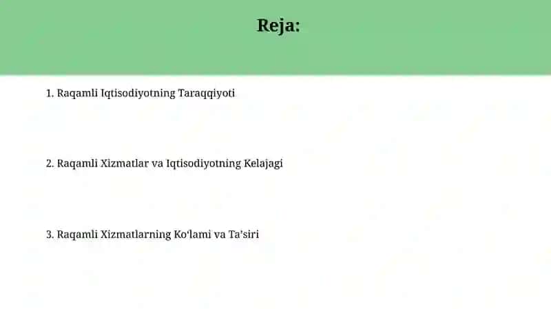 Raqamli Xizmatlar va Iqtisodiyotning Kelajagi 2