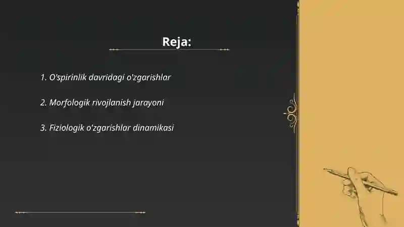Yoshlik davrlarining morfologik va fiziologik xususiyatlari 2