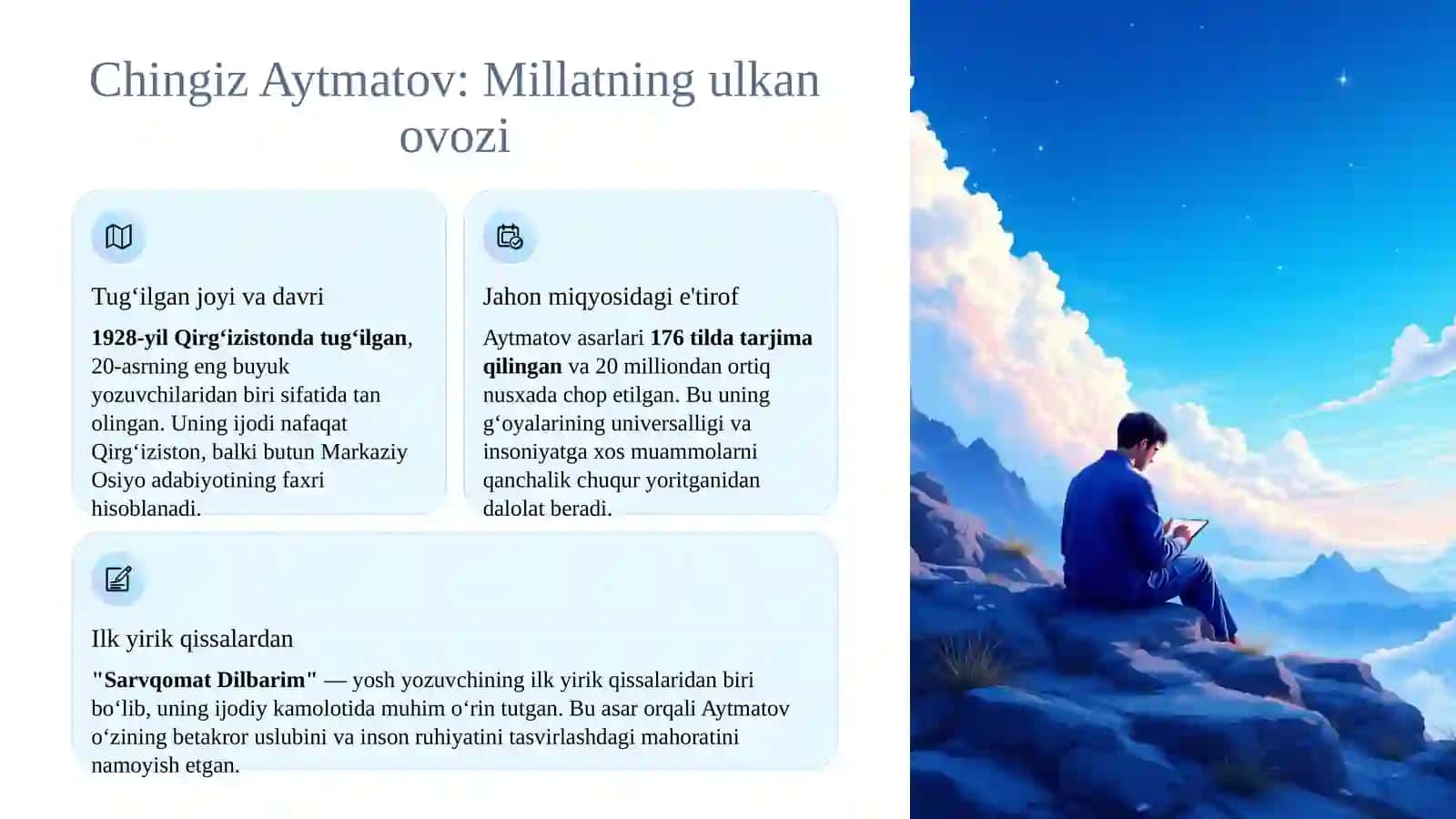 Chingiz Aytmatovning "Sarvqomat Dilbarim" 2