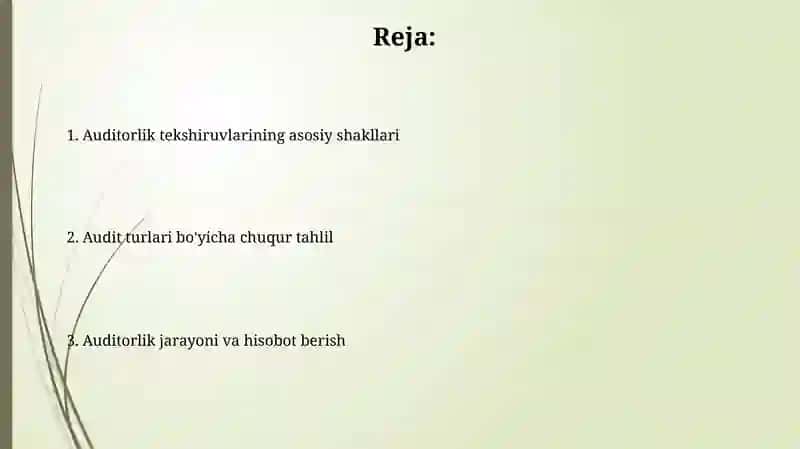 Audit tekshiruvining shakllari 2