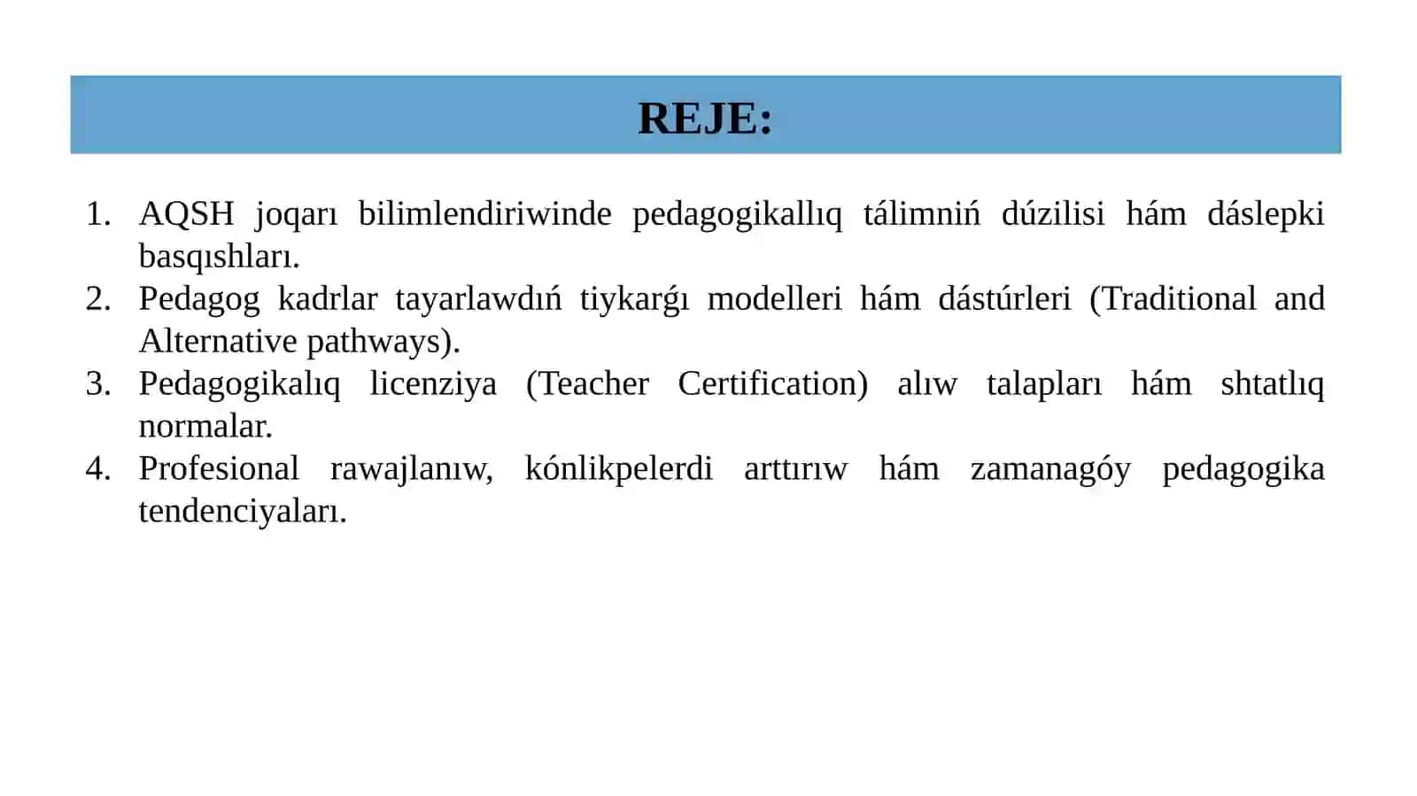 AQSHda pedagoglardı tayarlaw sistemasi 2
