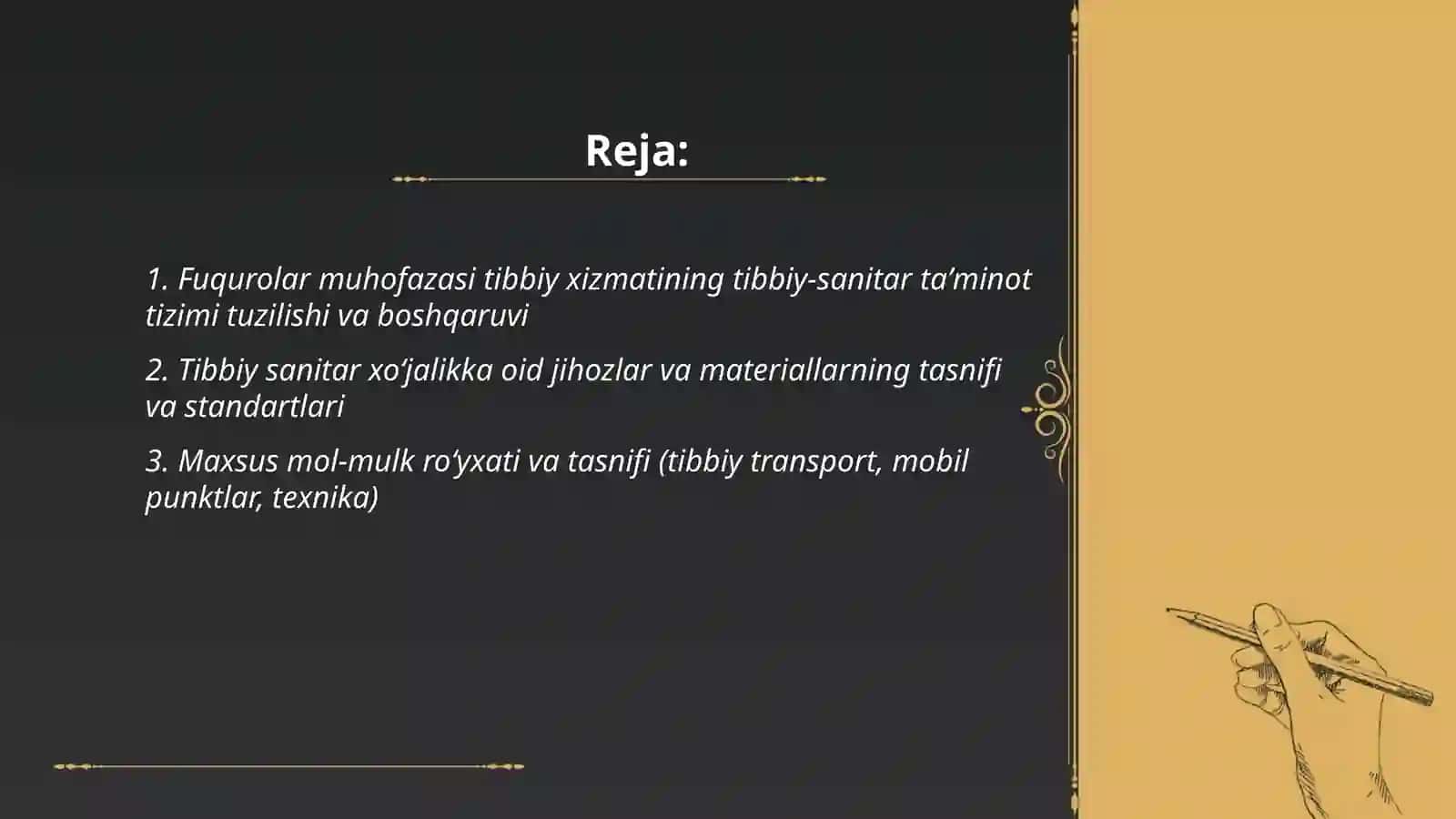 Fuqurolar muhofazasi tibbiy xizmatining tuzilmalari va muassasalarini tibbiy sanitar xoʻjalik va maxsus mol mulklar bilan taminlash 2