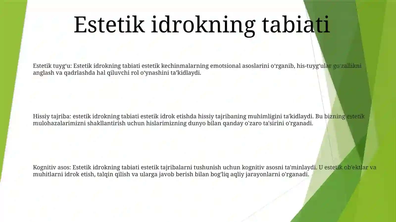 Dunyo Estetik Idrok Qilishning Mohiyati 2