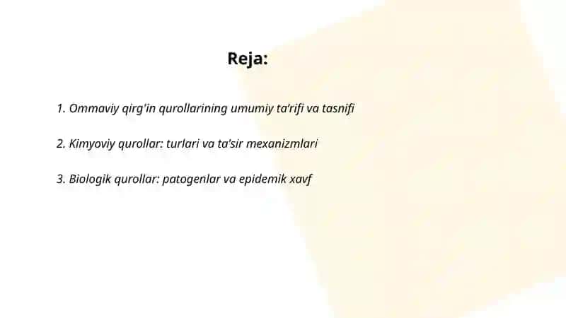 Ommaviy qirg'in qurollarining tasnifi 2