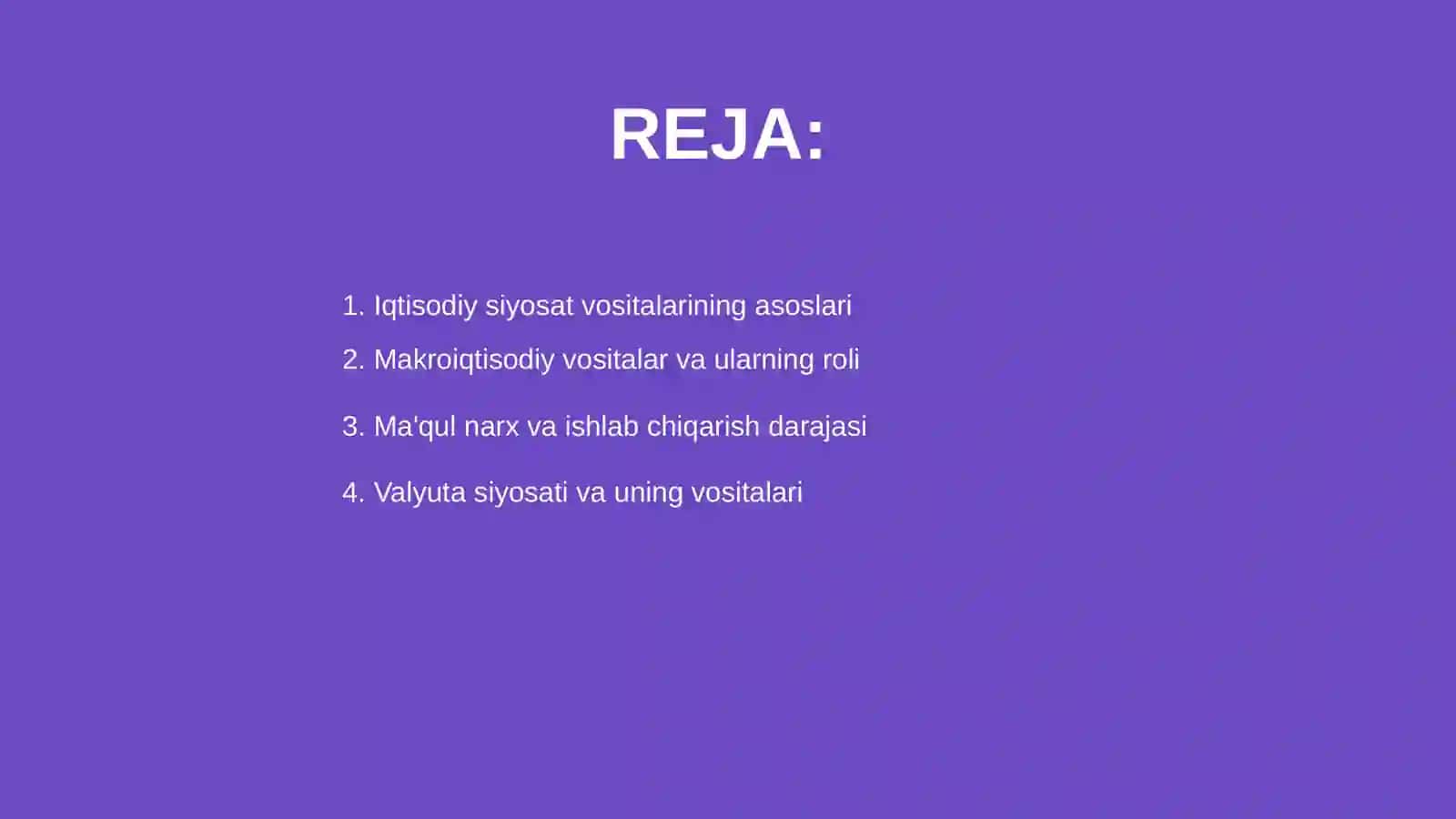 Iqtisodiy siyosat vositalari va boshqaruv nszariyasi 2