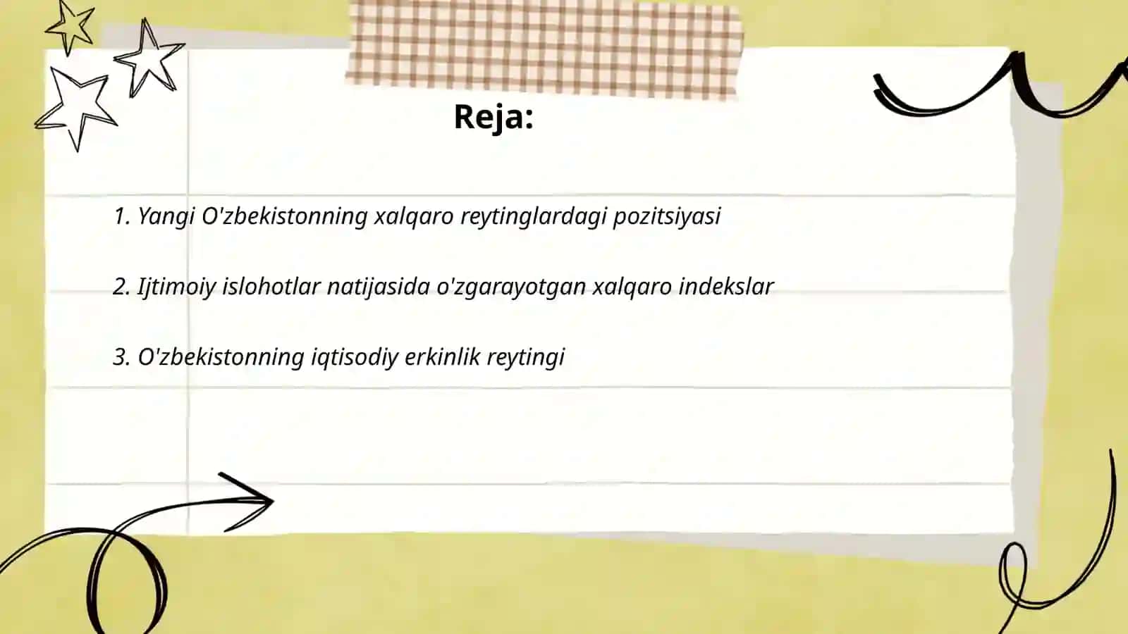 Yangi O'zbekiston ijtimoiy siyosiy va madaniy hayotida ro'y berayotgan o'zgarishlarning xalqaro reyting va indekslari 2