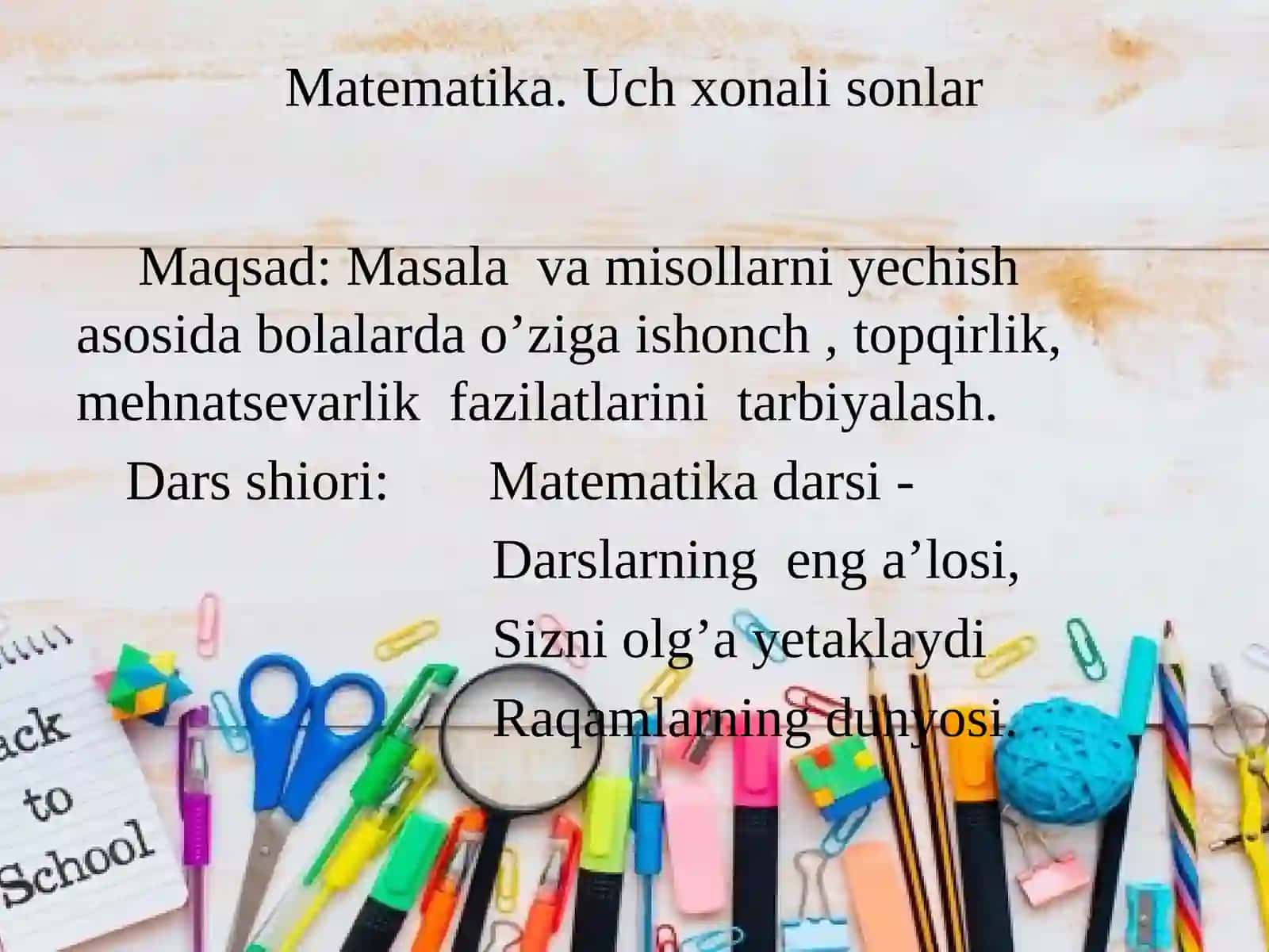 Matematika.Uchxonalisonlar 2