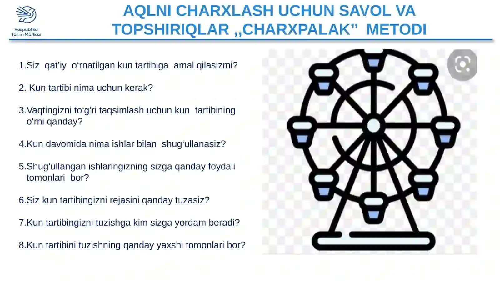 SOG‘LOM HAYOT UCHUN ZARUR KUN TARTIBI 2