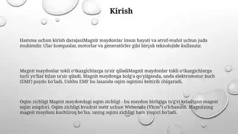 Magnit Maydonning Tokli O'Tkazgichga Ta'Siri 2
