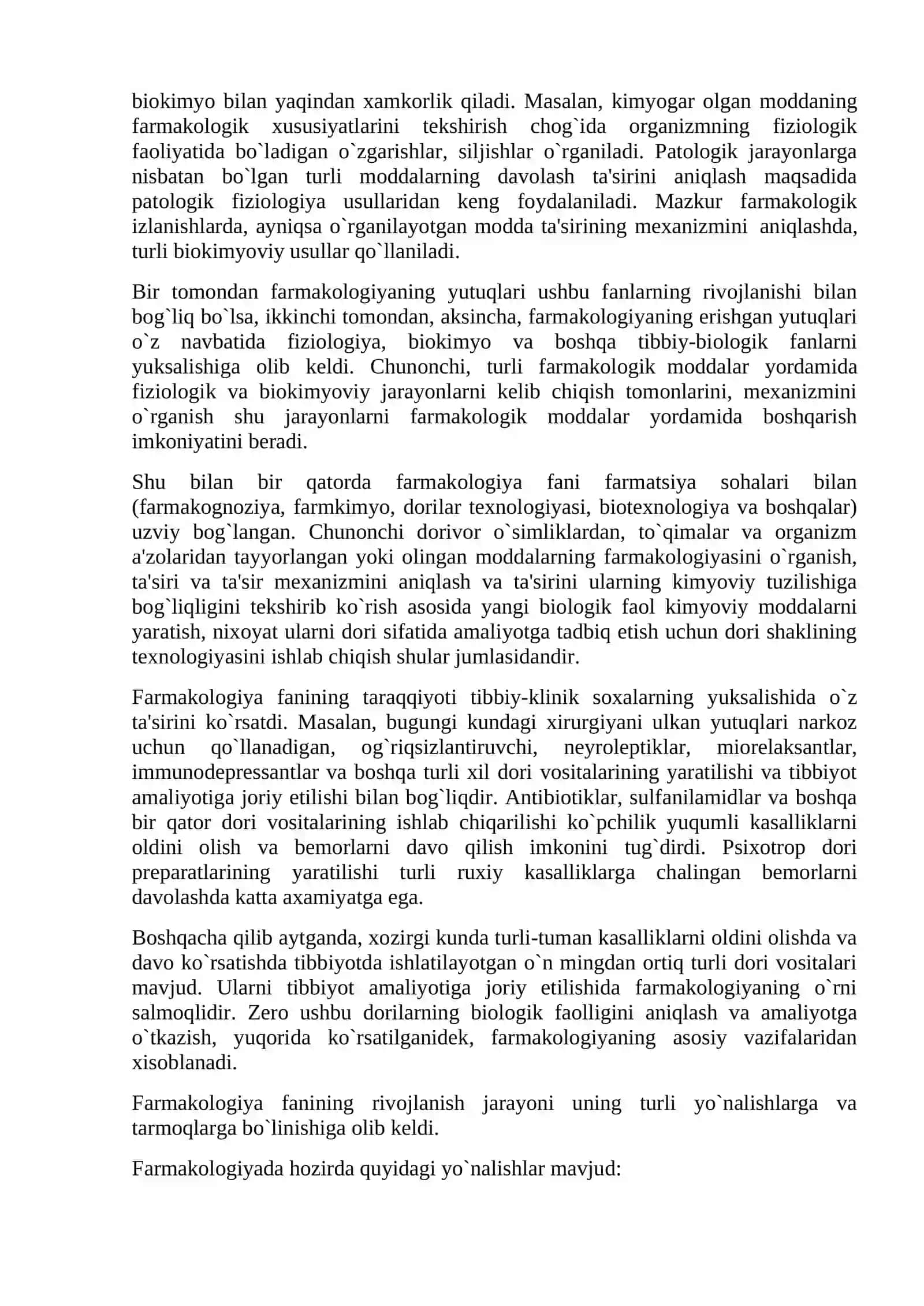 Farmakologiya modulining mohiyati, maqsadi va vazifalari 2