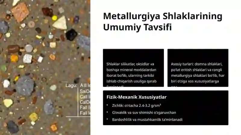 Metallurgiya shlaklari asosida bog'lovchi materiallar ishlab chiqarish. Shlakli portlandsement 2