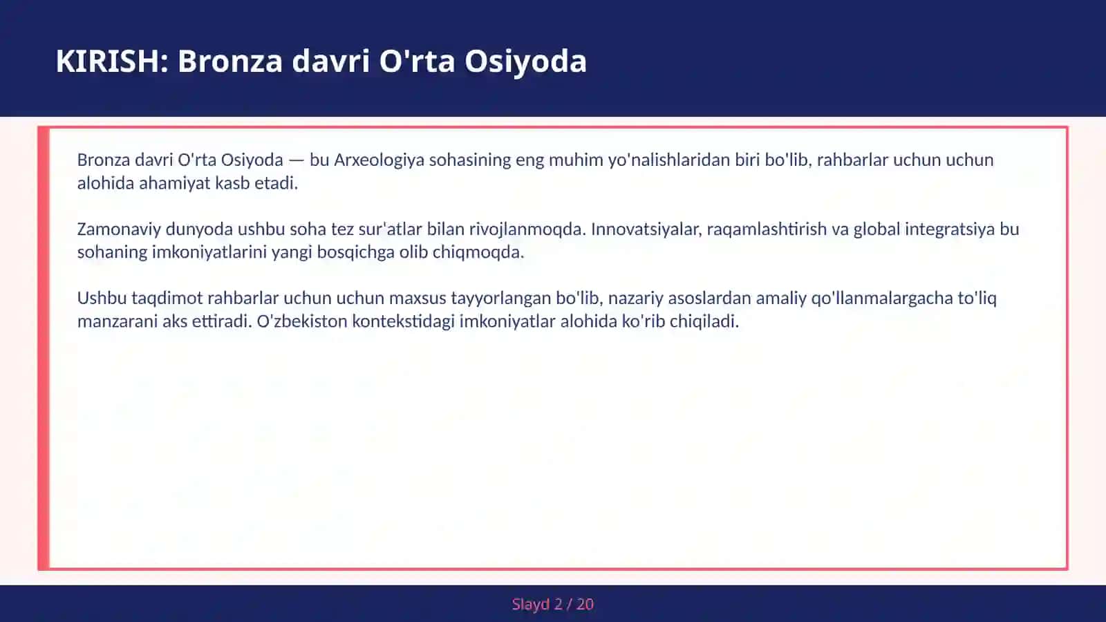 Bronza davri O'rta Osiyoda 2