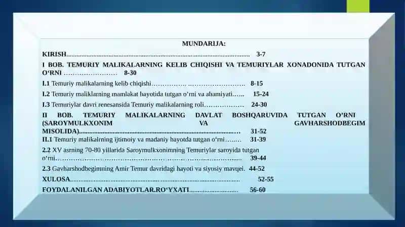 Temuriylarsaltanatining boshqaruv jarayonlarida malikalarning tutgan o‘rni 2