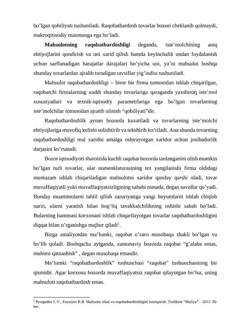 Raqobatdosh mahsulotlar ishlab chiqarish qobiliyatini tahlili 2