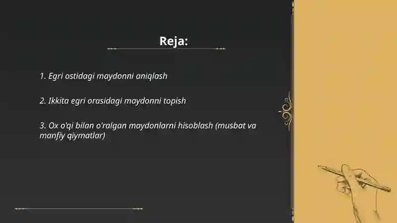 Aniq integralning geometrik tatbiqlari 2