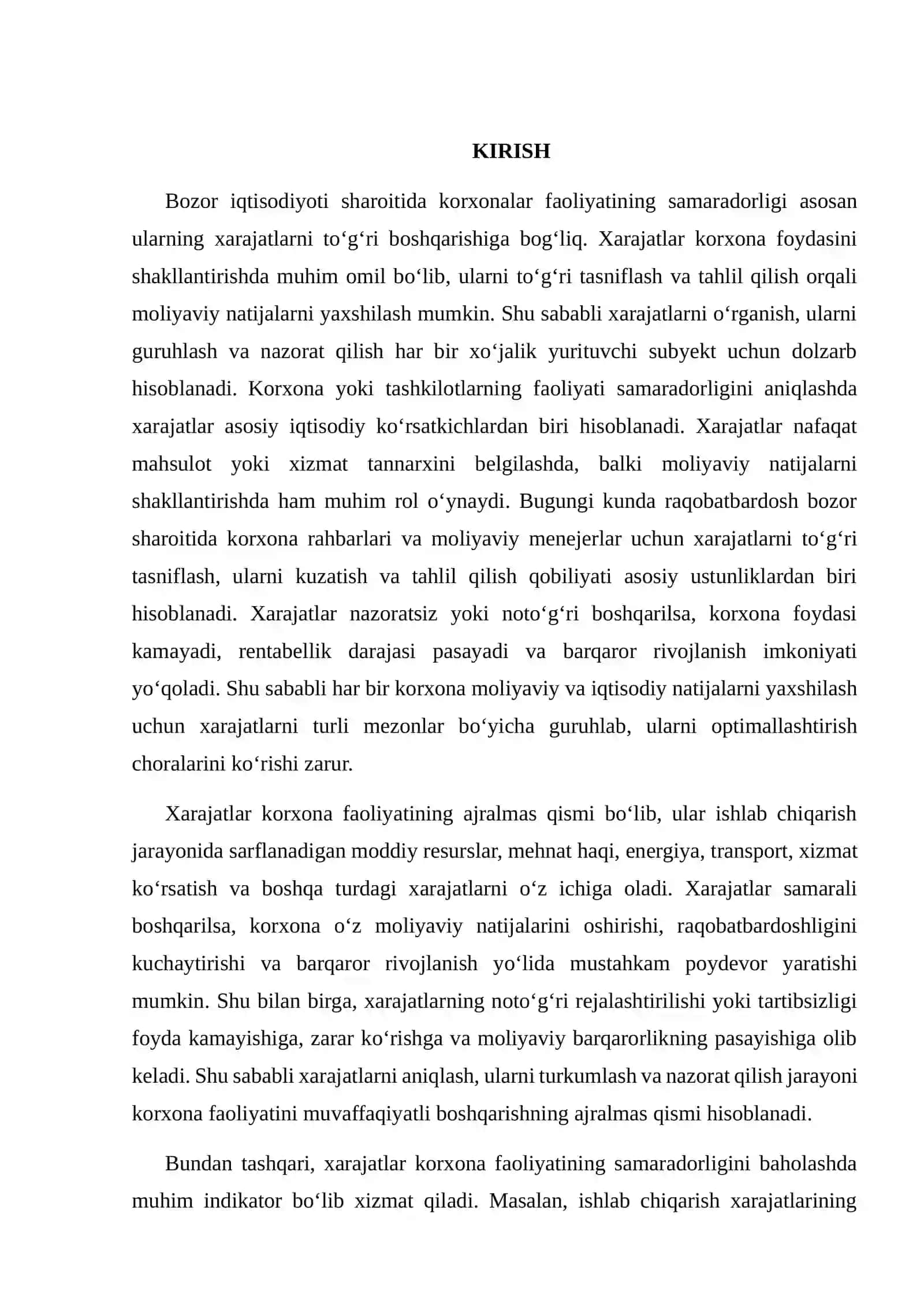 Xarajatlarni tasniflash va moliyaviy natijalarga ta’siri 2