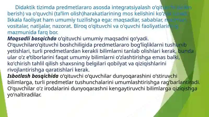 Ta’lim jarayonida integratsiyalashgan darslarni tashkil etish. Boshlang’ich sinflarda integratsiyalashgan darslarni rejalashtirish 2