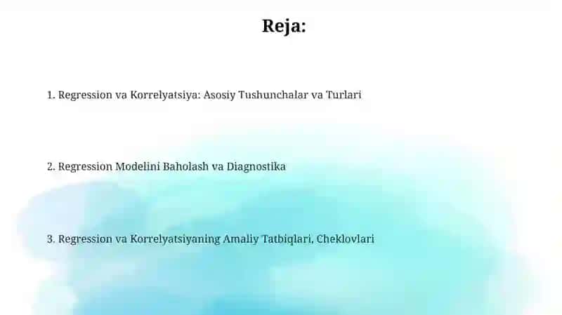 Regression va korrelyatsion tahlil 2