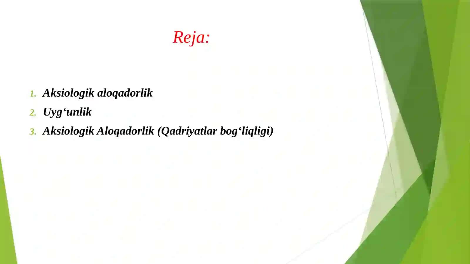 AKSIOLOGIK ALOQADORLIK MUTANOSIBLIK VA UYG'UNLIK 2