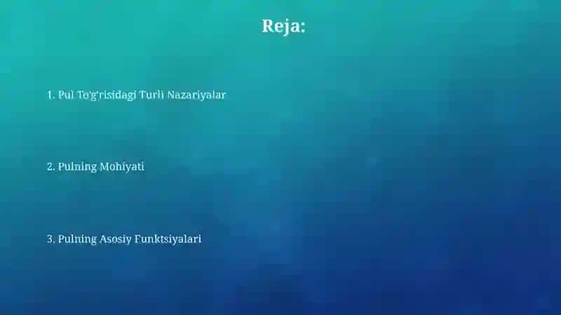 Pulning mohiyati asosiy vazifalari va pul to'grisidagi turli xil nazariyalar 2