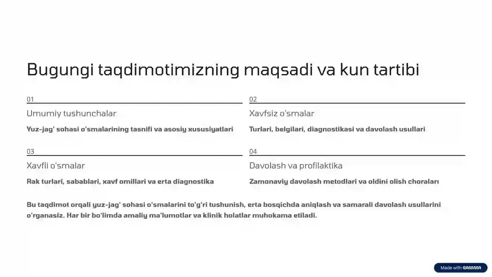 Yuz-jag' sohasi xavfli va xavfsiz o'smalari: Tushunish va davolash 2