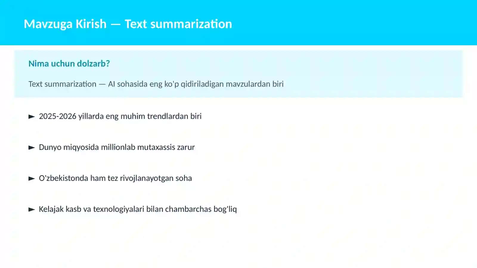 AI | NLP TABIIY TIL QAYTA ISHLASH 2