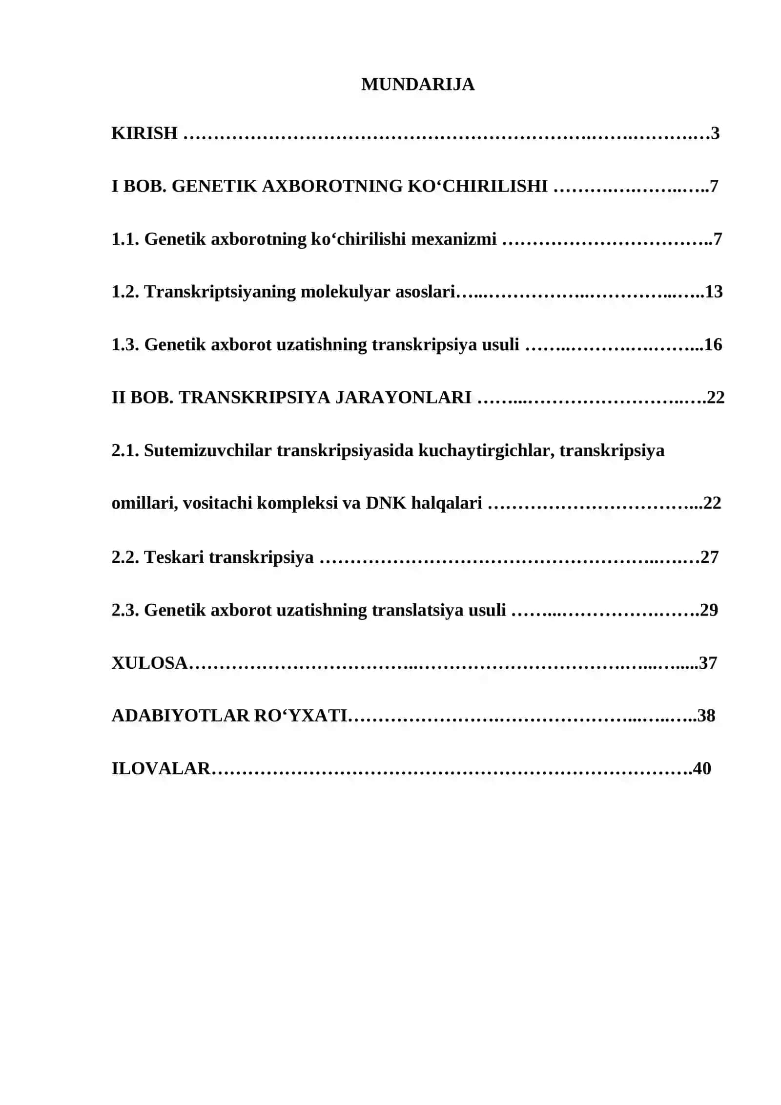 KURS ISHI Genetik axborot uzatishlarini kuzatish 2