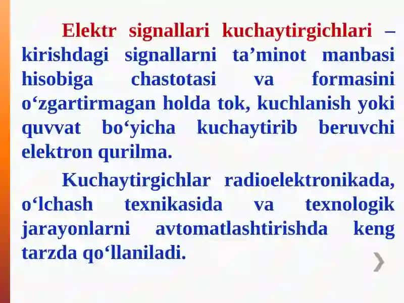 Elektron va operatsion kuchaytirgichlar 2