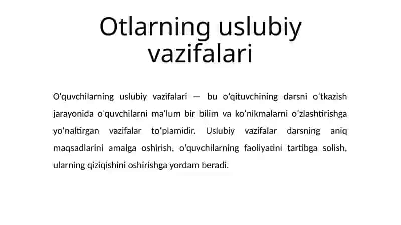 Morfologik Vositalar va Ularning Uslubiy Vazifalari 2