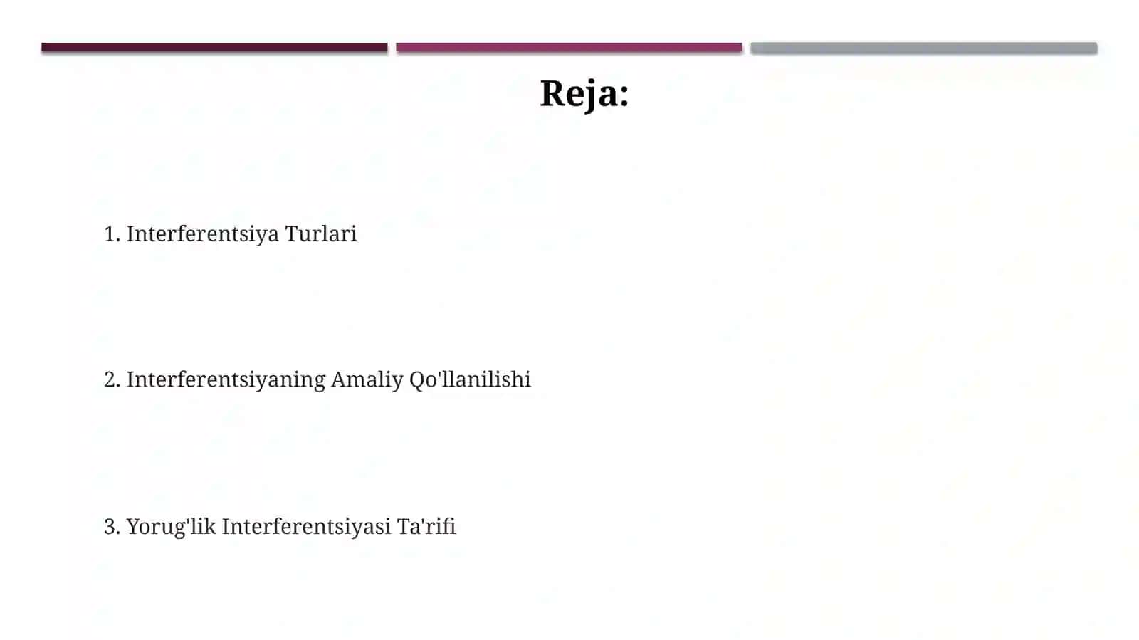 Yorugʻlik interferensiyasi 2