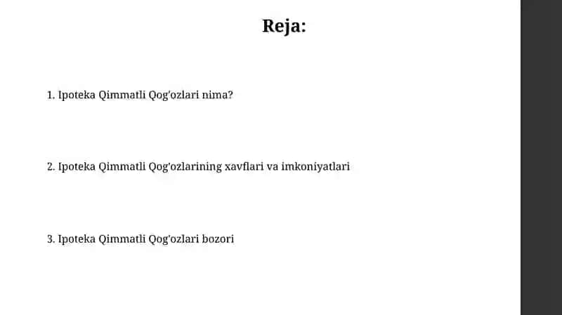 Ipoteka Qimmatli Qog'ozlari 2
