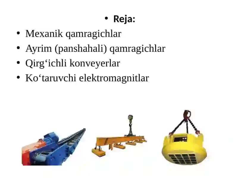 Mexanik va mashinaning ishchi organi ichiga o‘rnatilgan qamragichlar 2