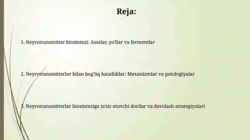 Neyromediatorlar biosimtez axamiyati va kasliglari 2