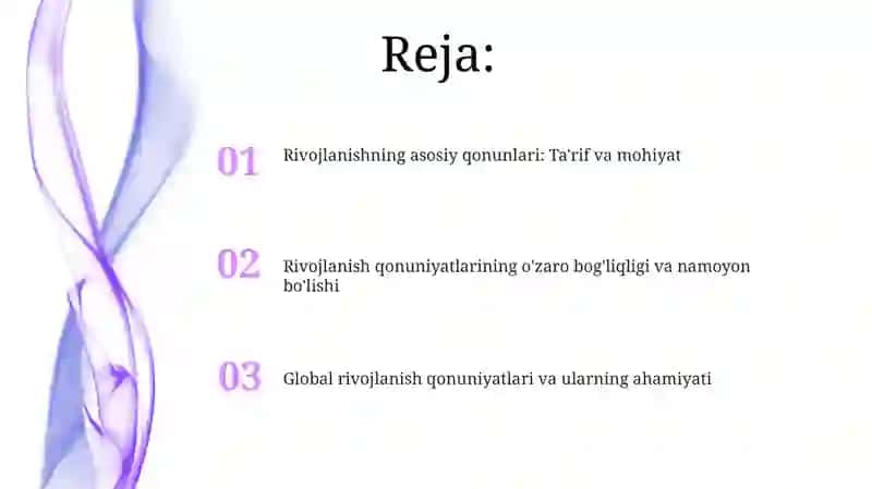 Rivojlanishning asosiy qonunlari 2