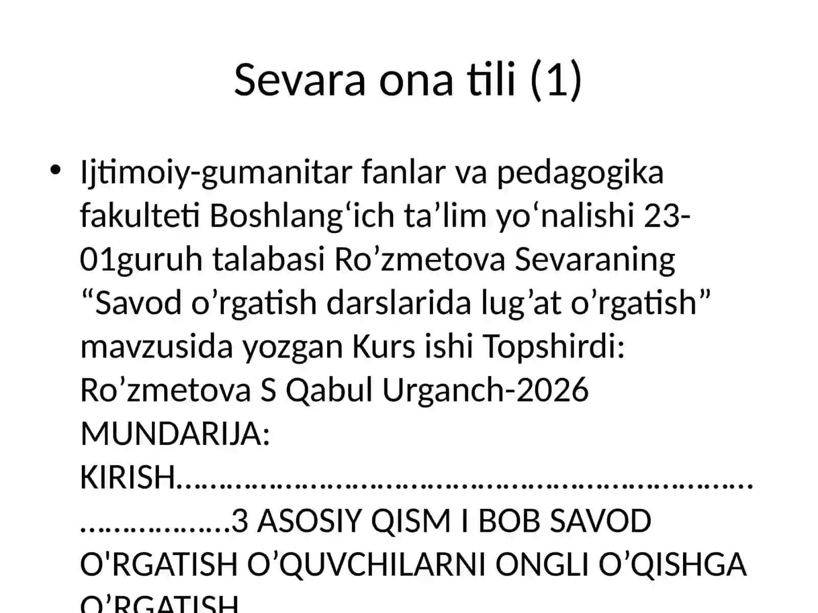 Savod o’rgatish darslarida lug’at o’rgatish 2