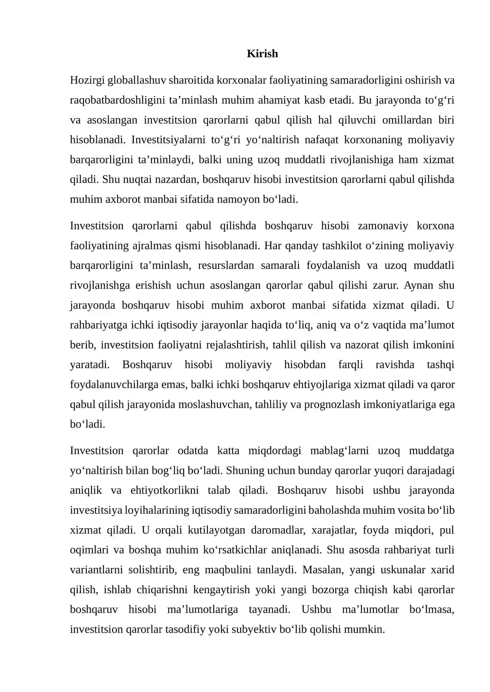 INVESTITSION QARORLARNI QABUL QILISHDA BOSHQARUV HISOBI 2