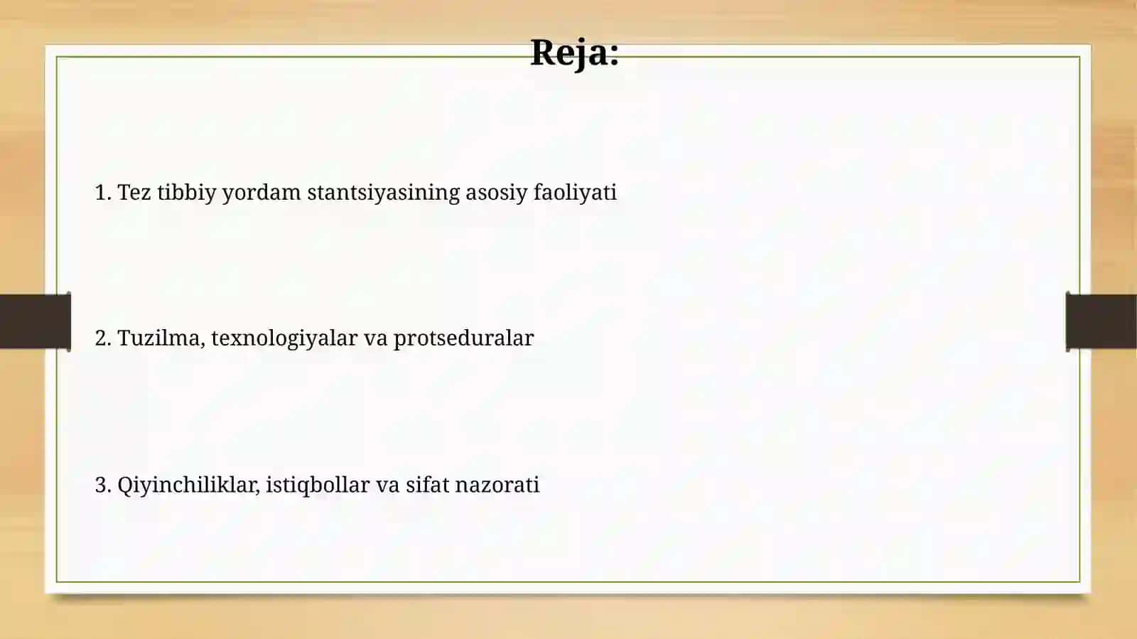 Tez tibbiy yordam stansiyalari ish faoliyatining mazmuni 2