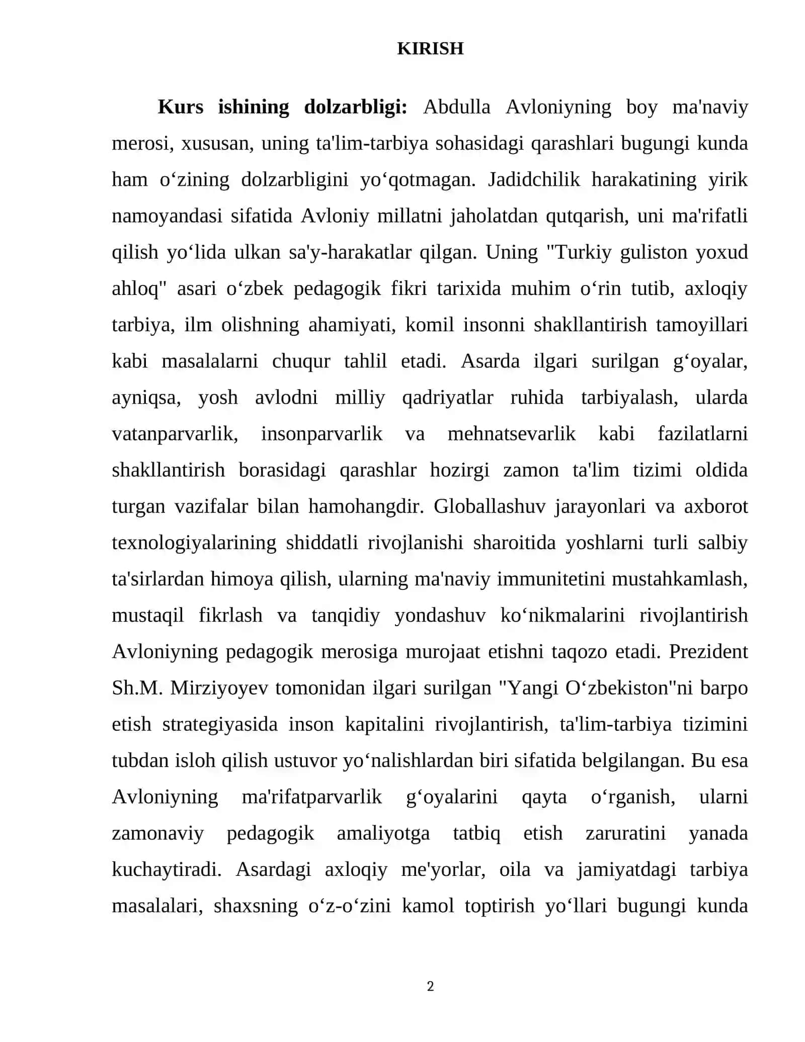 ABDULLA AVLONIYNING "TURKIY GULISTON YOXUD AHLOQ" ASARIDA TA`LIM TARBIYA MUAMMOLARI 2