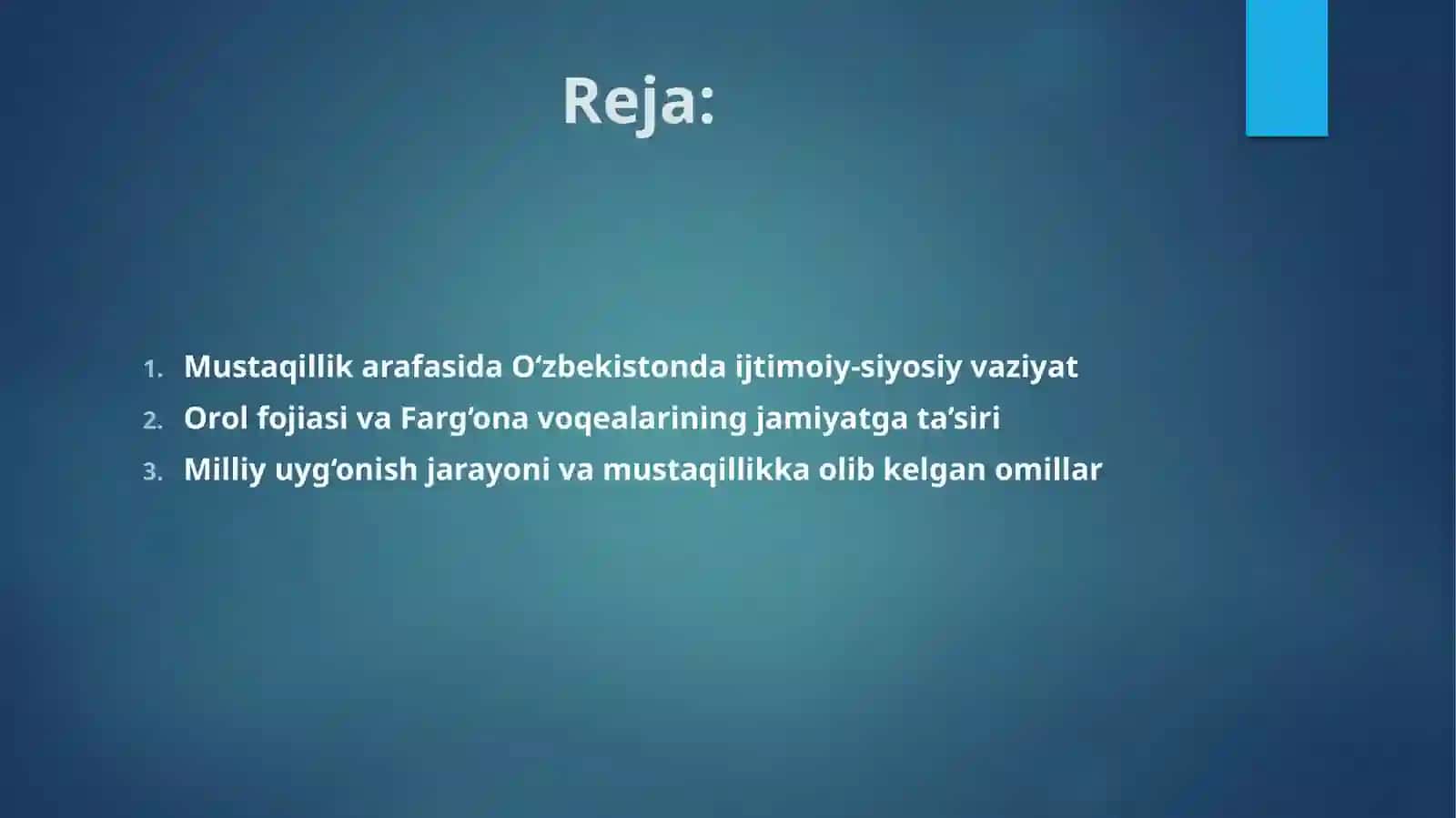 Mustaqillikka erishish arafasida O‘zbekistandagi ijtimoiy-siyosiy jarayonlar. 2