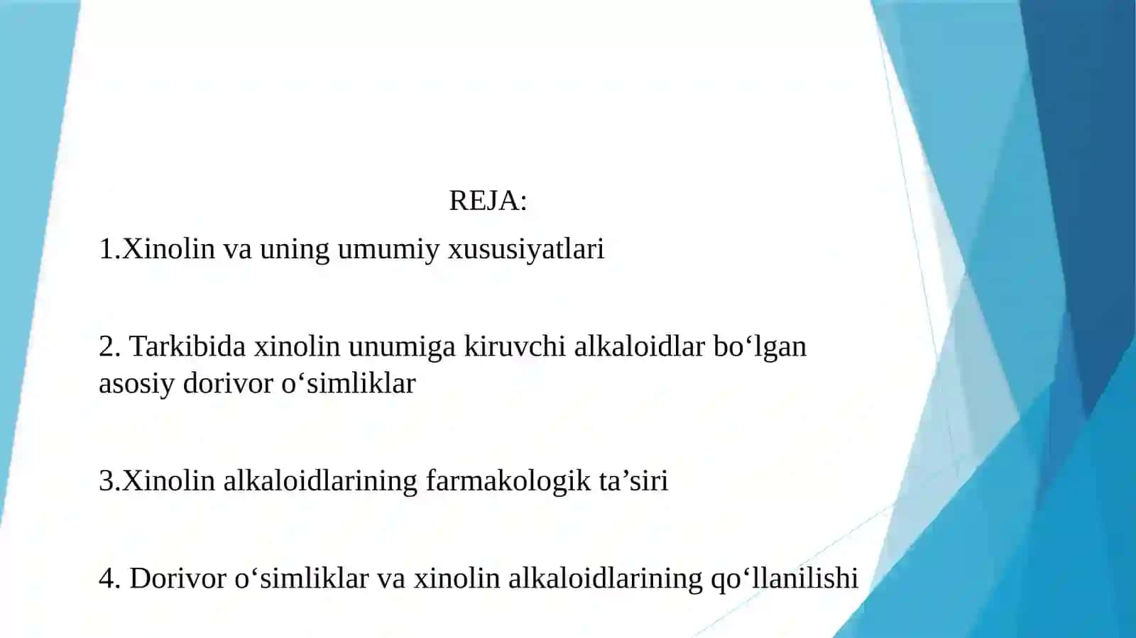Tarkibida xinolin unumiga kiruvchi alkaloidlar bo‘lgan dorivor o‘simliklar 2