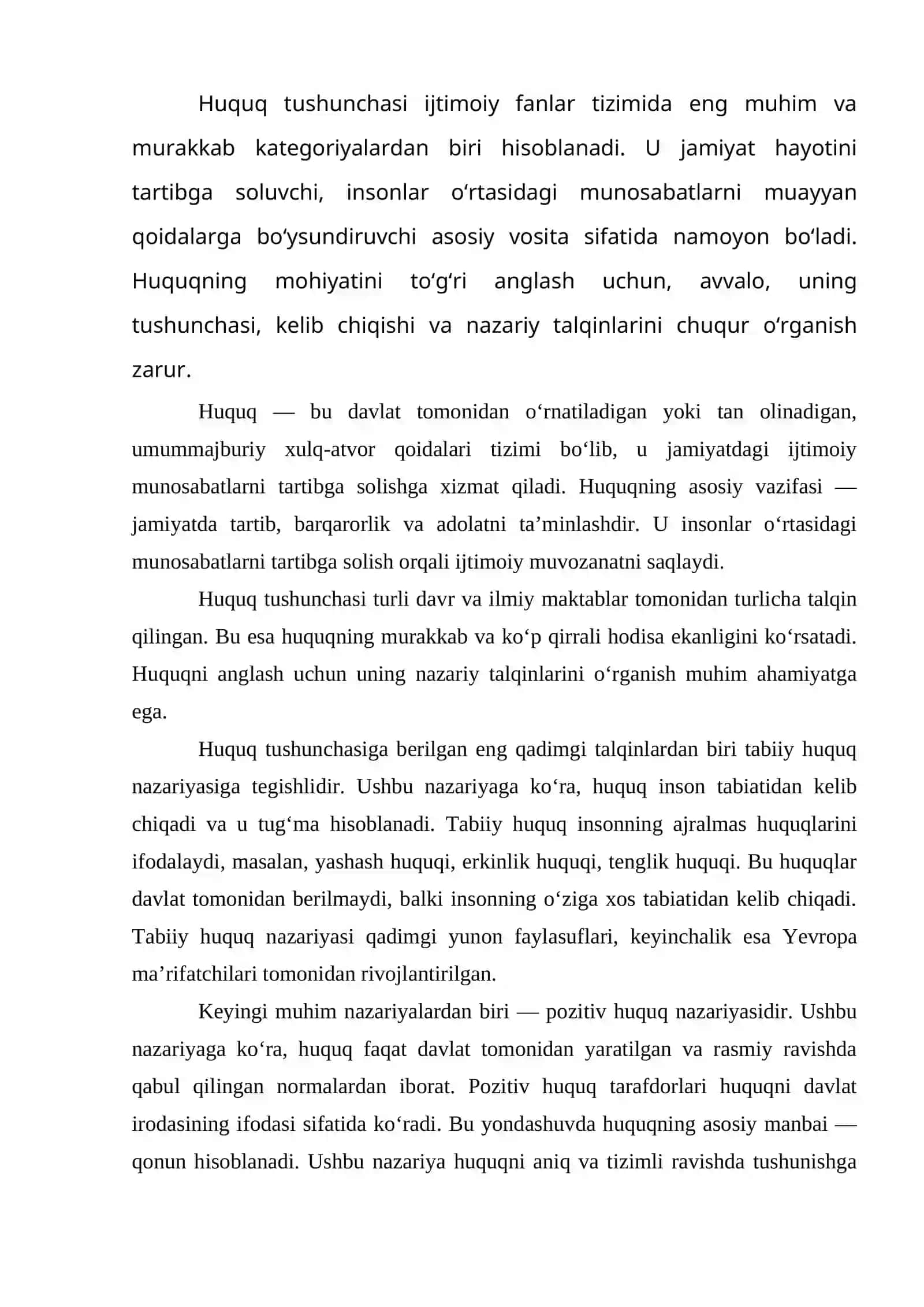 HUQUQ TUSHUNCHASI, BELGILARI VA MOHIYATI 2